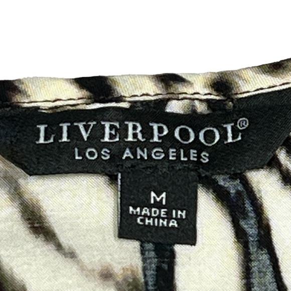 LIVERPOOL Los Angeles Animal Print V-neck Peasant Blouse Top Size M - Picture 15 of 16